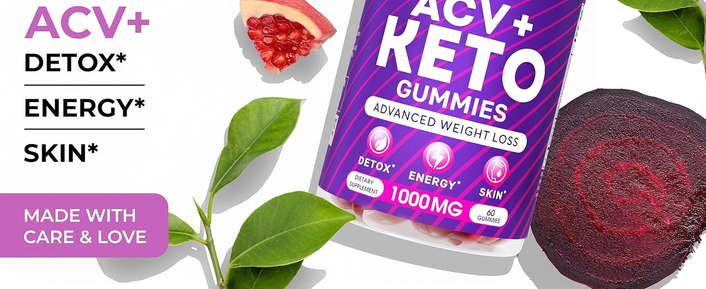 Keto ACV Gummies Advanced Weight Loss Formula with 1000 MG Apple Cider Vinegar